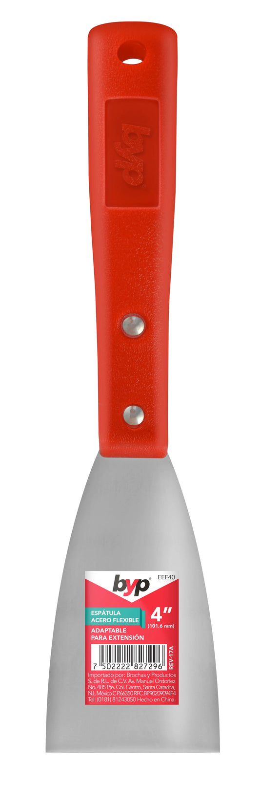 Espátula recta flexible con mango de plástico para extensión