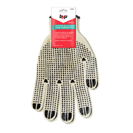 GUANTES DE ALGODÓN CON PUNTOS DE PVC