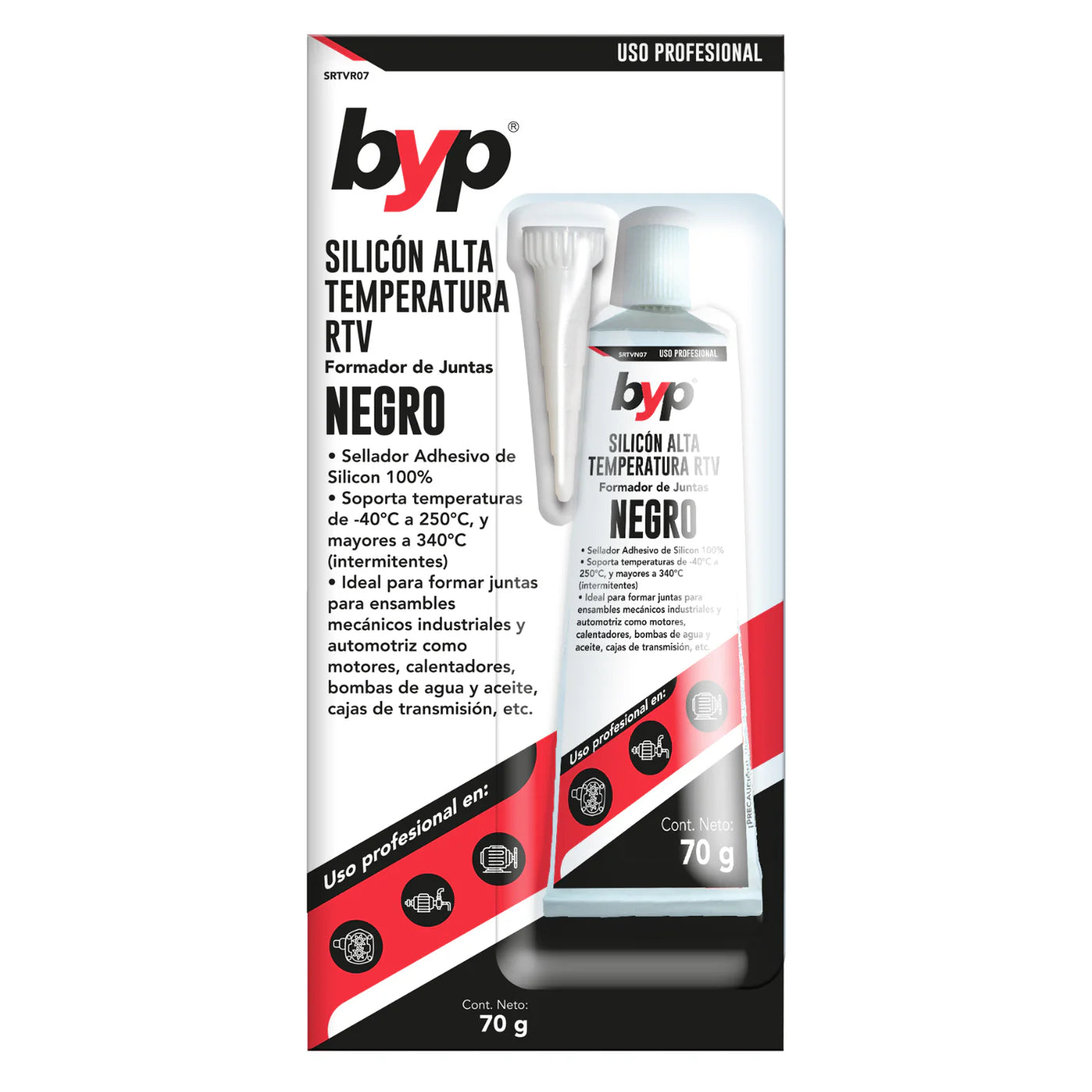 Silicon Alta temperatura RTV Negro 70g
